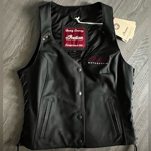 Indian Motorcycle Woman’s Riding Leather Vest NWT